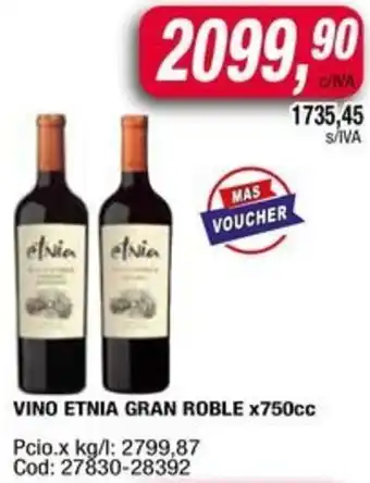 Maxiconsumo Vino etnia gran roble oferta