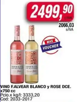 Maxiconsumo Vino f.alvear blanco y rose dce. oferta