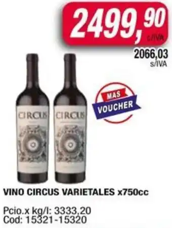 Maxiconsumo Vino circus varietales oferta