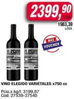 Maxiconsumo Vino elegido varietales oferta