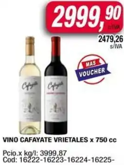 Maxiconsumo Vino cafayate vrietales oferta