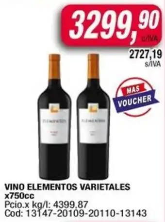 Maxiconsumo Vino elementos varietales oferta