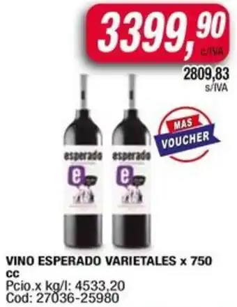 Maxiconsumo Vino esperado varietales oferta