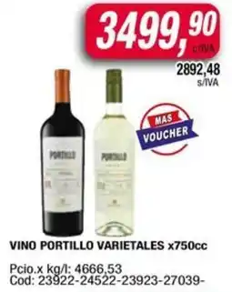 Maxiconsumo Vino portillo varietales oferta