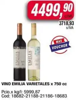 Maxiconsumo Vino emilia varietales oferta