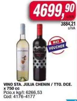 Maxiconsumo Vino sta. julia chenin/tto. dce. oferta