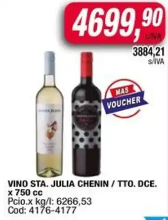 Maxiconsumo Vino sta. julia chenin/tto. dce. oferta