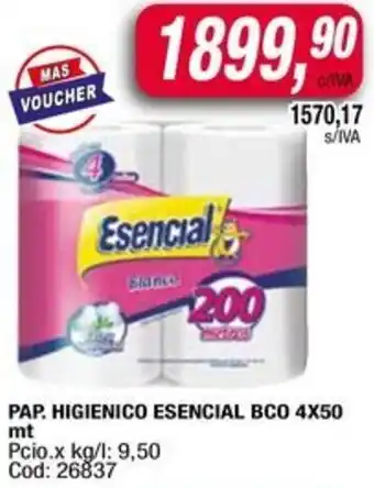 Maxiconsumo Pap. higienico esencial bco oferta