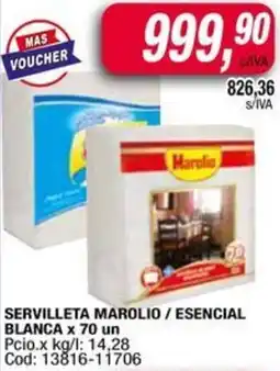 Maxiconsumo Servilleta marolio / esencial blanca oferta