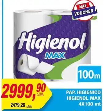 Maxiconsumo Pap. higienico higienol max oferta