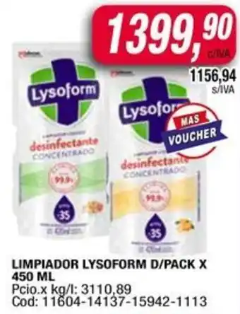 Maxiconsumo Lysoform limpiador d/pack oferta