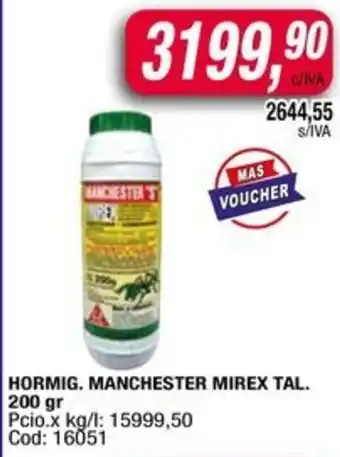 Maxiconsumo Hormig. manchester mirex tal. oferta