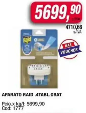 Maxiconsumo Raid aparato .4tabl.grat oferta