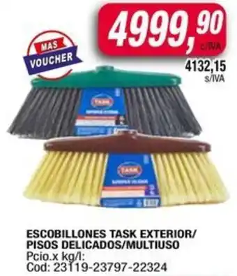 Maxiconsumo Escobillones task exterior/ pisos delicados/multiuso oferta