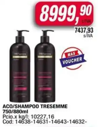 Maxiconsumo Tresemme aco/shampoo oferta