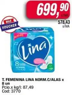 Maxiconsumo Lina t. femenina norm.c/alas oferta