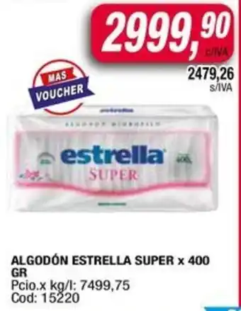 Maxiconsumo Estrella super algodón oferta