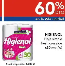 Nini Mayorista Higienol hoja simple fresh con aloe oferta