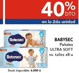 Nini Mayorista Babysec pañales ultra soft vs. talles oferta