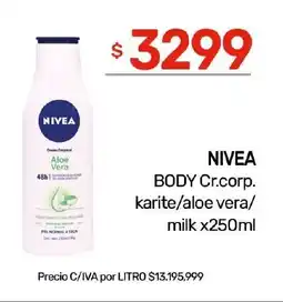 Nini Mayorista Nivea body cr.corp. karite/aloe vera/ milk oferta