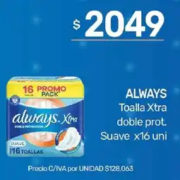 Nini Mayorista Always toalla xtra doble prot. suave oferta