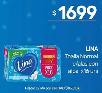 Nini Mayorista Lina toalla normal c/alas con aloe oferta