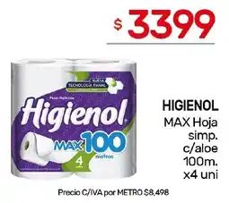 Nini Mayorista Higienol max hoja simp. c/aloe oferta