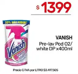 Nini Mayorista Vanish pre-lav pod 02/ white dp oferta