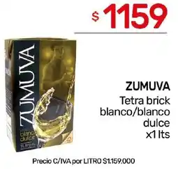 Nini Mayorista Zumuva tetra brick blanco/blanco dulce oferta