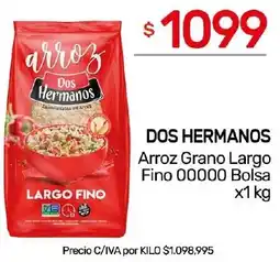 Nini Mayorista Dos hermanos arroz grano largo fino 00000 bolsa oferta