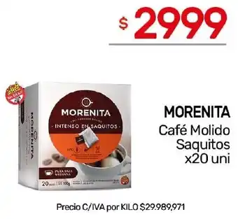 Nini Mayorista Morenita café molido saquitos oferta