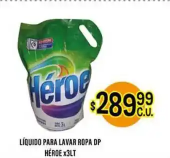 Supermercados Toledo Héroe Liquido Para Lavar Ropa Dp x3lt oferta