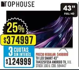 Coto Tophouse tv led smart 43" oferta