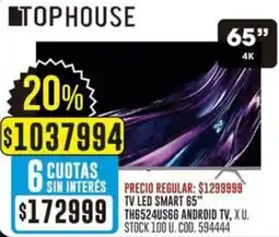 Coto Tophouse tv led smart 65" oferta