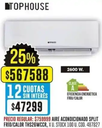 Coto Tophouse aire acondicionado split frio/calor oferta