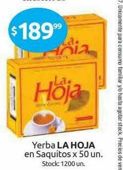 Cordiez Yerba La Hoja En Saquitos oferta