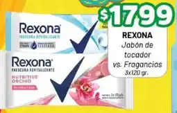 Almacor Rexona jabón de tocador vs. fragancias oferta