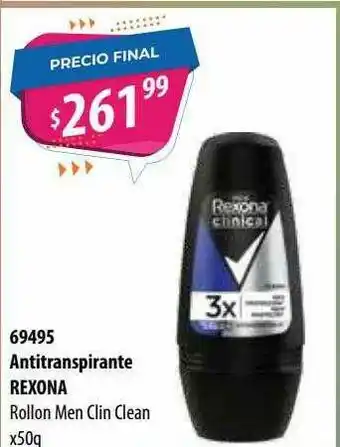 Micropack 69495 Antitranspirante Rexona Rollon Men Clin Clean oferta