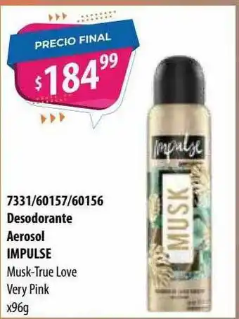 Micropack Desodorante Aerosol Impulse Musk-true Love Very Pink oferta