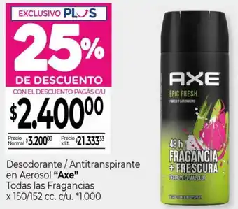 La Anonima Axe desodorante / antitranspirante en aerosol oferta