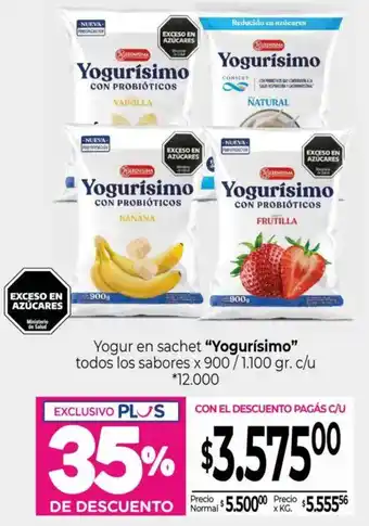 La Anonima Yogurísimo yogur en sachet  todos los sabores oferta