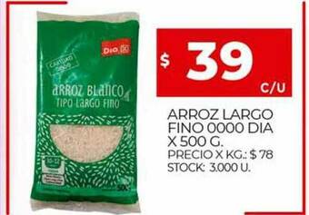 Supermercados DIA Arroz Largo Fino 0000 Dia oferta