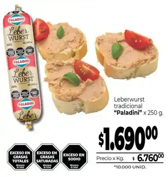 La Anonima Paladini leberwurst tradicional oferta