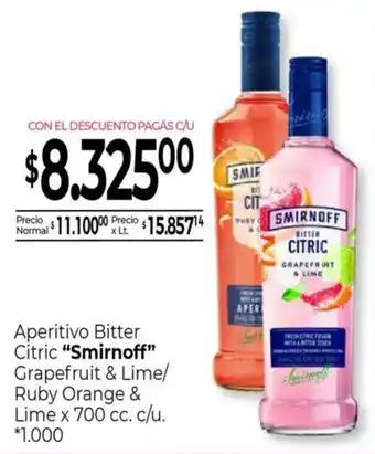 La Anonima Smirnoff aperitivo bitter citric oferta