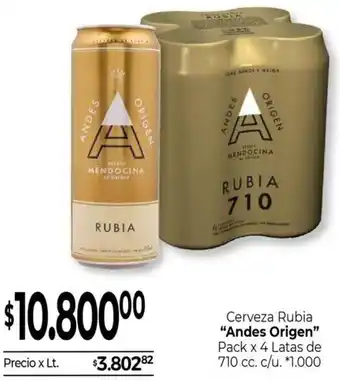 La Anonima Andes origen cerveza rubia oferta