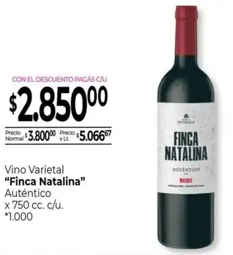 La Anonima Finca natalina vino varietal oferta