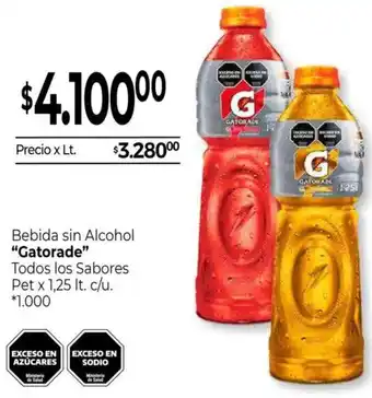 La Anonima Gatorade bebida sin alcohol oferta