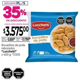 La Anonima Lucchetti bocaditos de pollo rebozados oferta