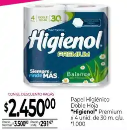 La Anonima Higienol papel higiénico doble hoja oferta