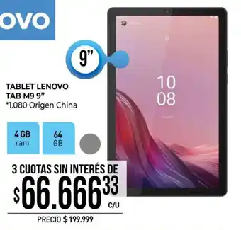 La Anonima Lenovo tablet tab M9 9" oferta